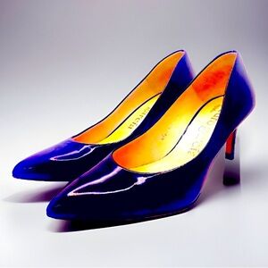 Pedro Garcia Eryn Glossy Mid Heel Pump - Black Gloss